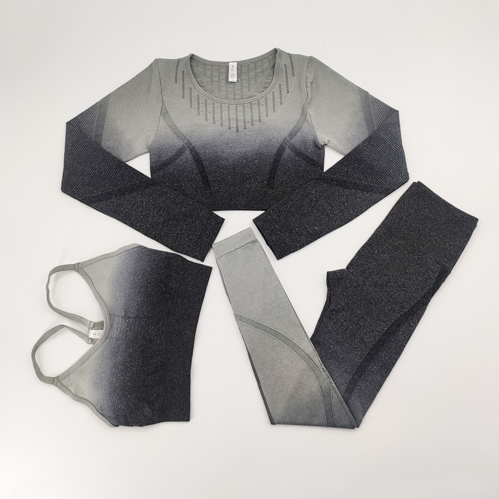 Yoga Tracksuits Women's Seamless Sets Fitness Sport Suits Gym Sportswear Crop Top High Waist Running Leggings Sports Bras